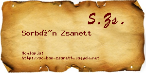 Sorbán Zsanett névjegykártya